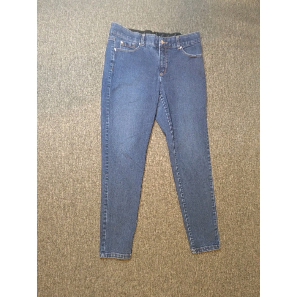 Jones‎ New York Women's Slim Leg Jeans Stretch Size 12 Dark Wash Denim Pants